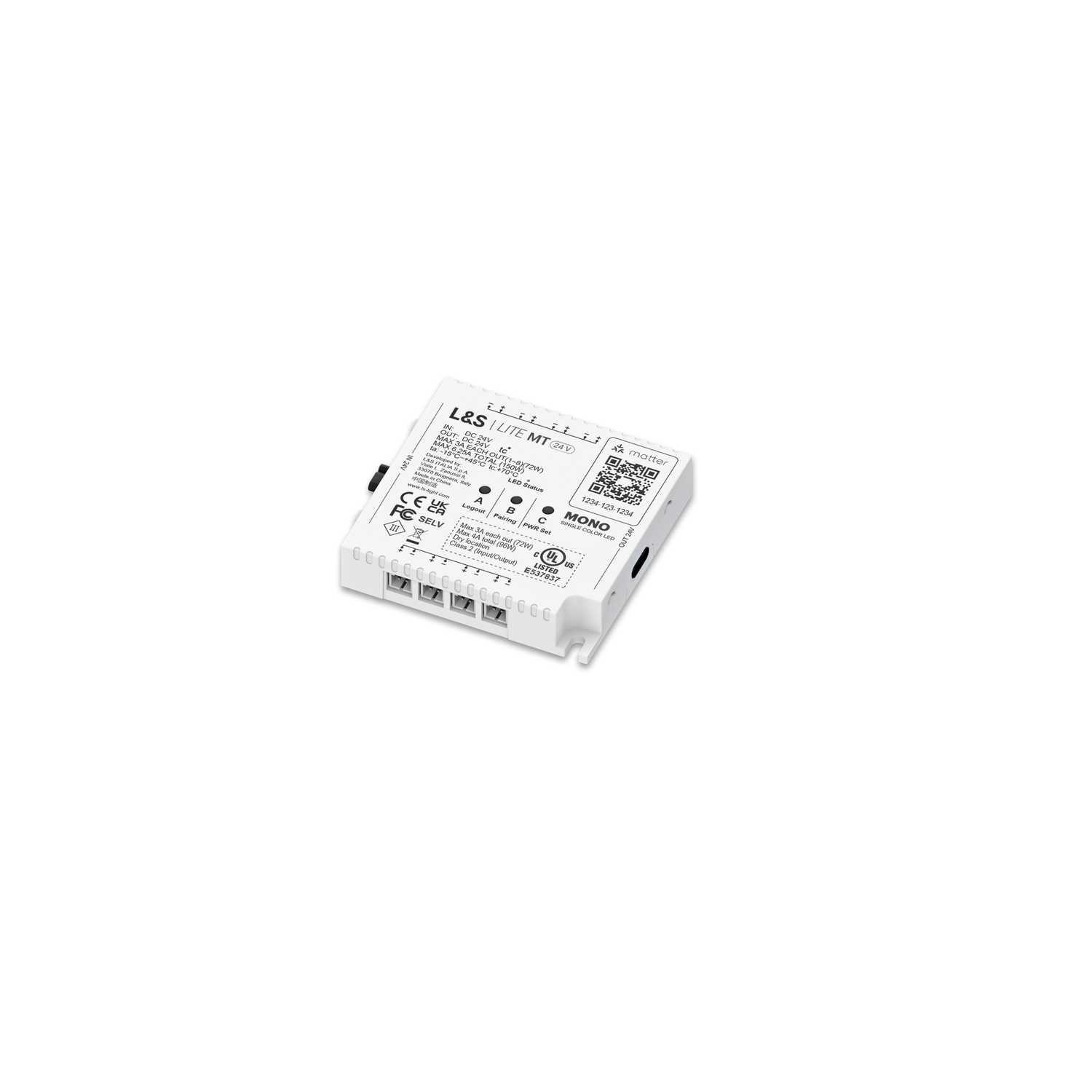Mec Lite 1-kanaal Matter module 24V mono